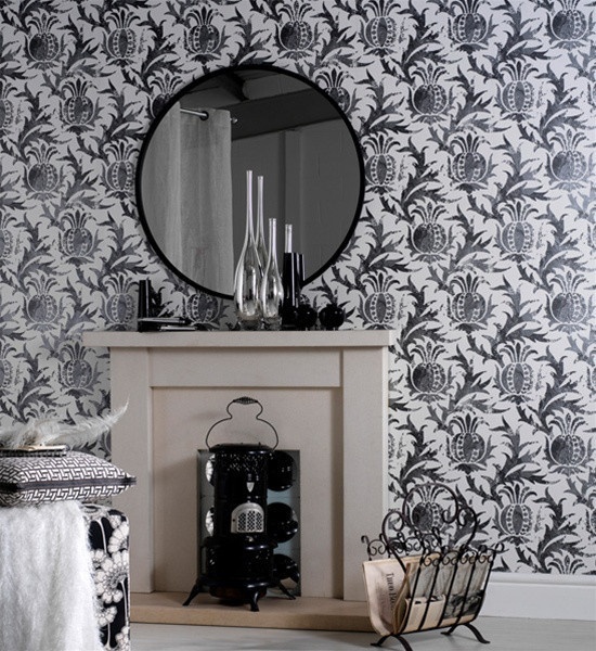 Wallpaper Collection A Large Scale Thistle Design Finished With
