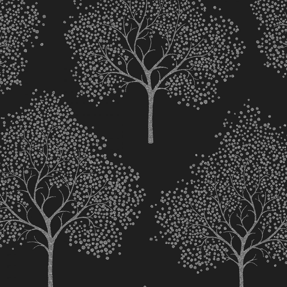 Wallpaper Glitter Tree Black Silver Ilw980028
