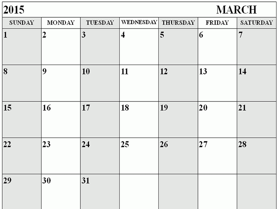 March Calendar Printable Pdf Blank