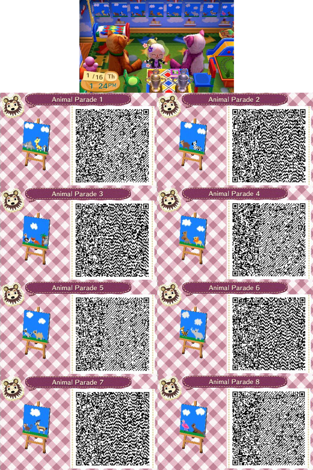 Acnl Animal Parade Wall Poster Qr Codes By Codez On