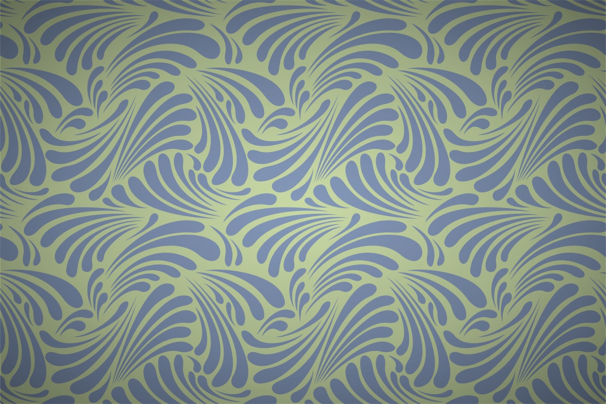 Art Nouveau Leaf Curls Wallpaper Patterns