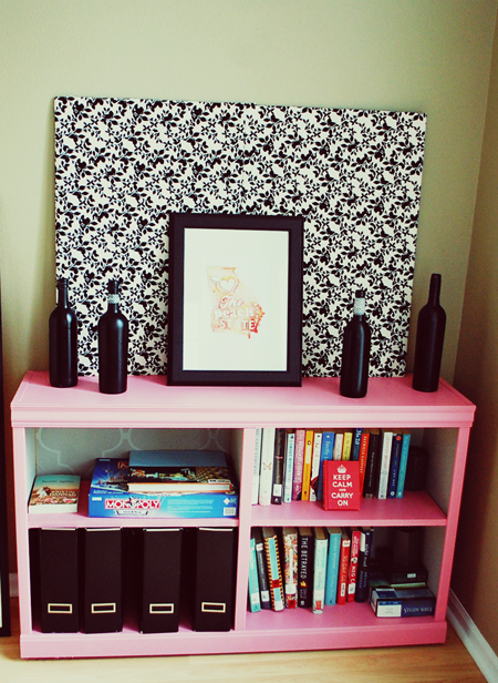 My First Major Diy Project Painted Pink Bookshelf