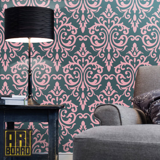 Diy Self Adhesive Wallpaper Wallpapersafari Damask Wall Pattern Self Adhesive Diy Wallpaper Home Decor L N 550x549