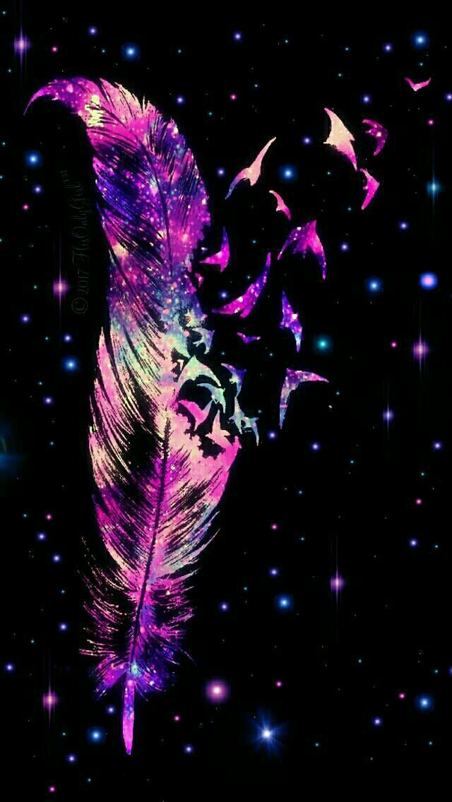 Sparkle Feather Galaxy iPhone Android Wallpaper I Created For The
