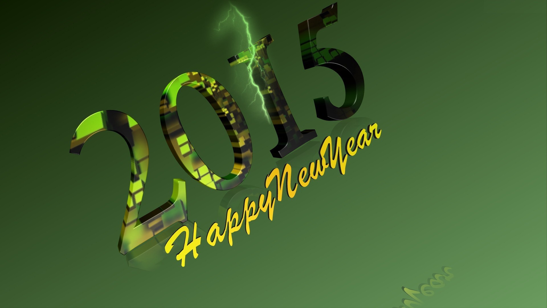 Happy New Year Green Background Theme Wallpaper Stylish HD