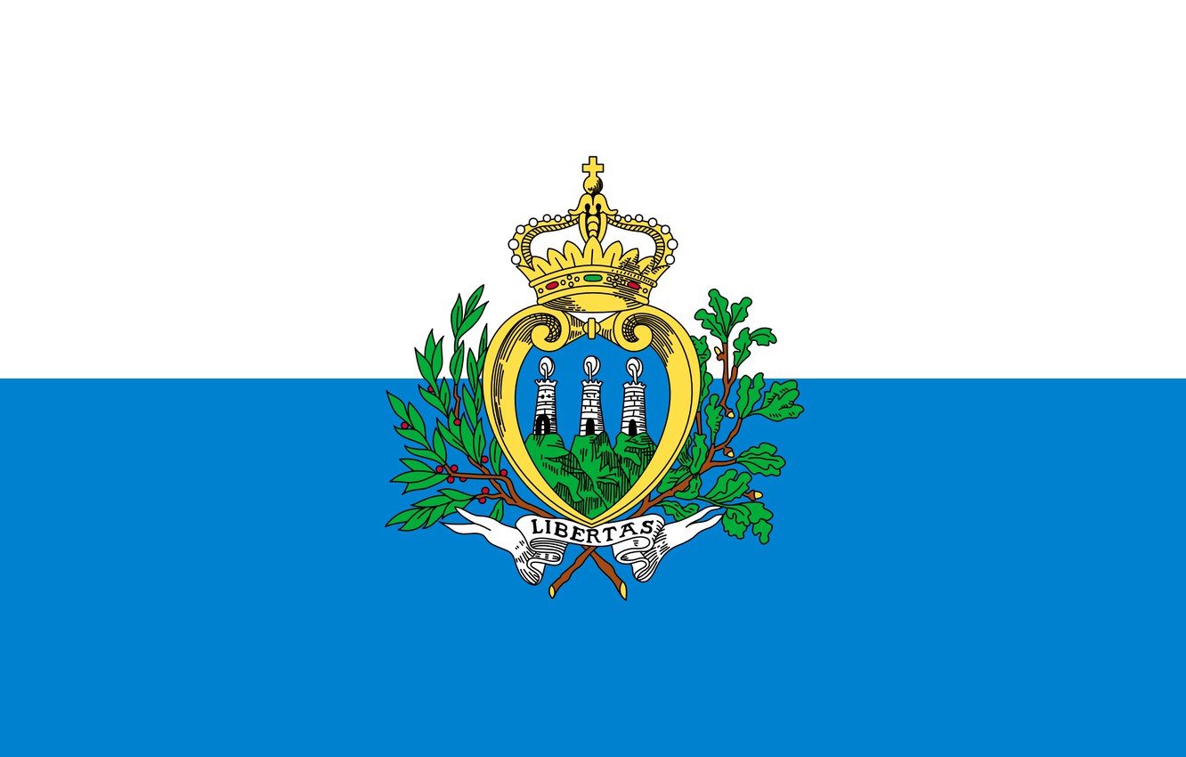 Wallpaper White Blue Flag Coat Of Arms San