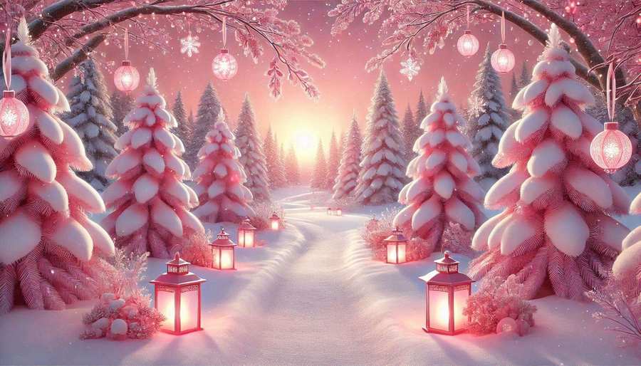 Customizable Pink Christmas Wallpaper For Your Screen