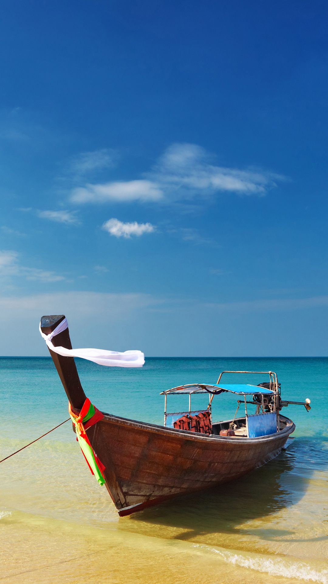 Thailand Beach Shore Boat Android Wallpaper Barcos