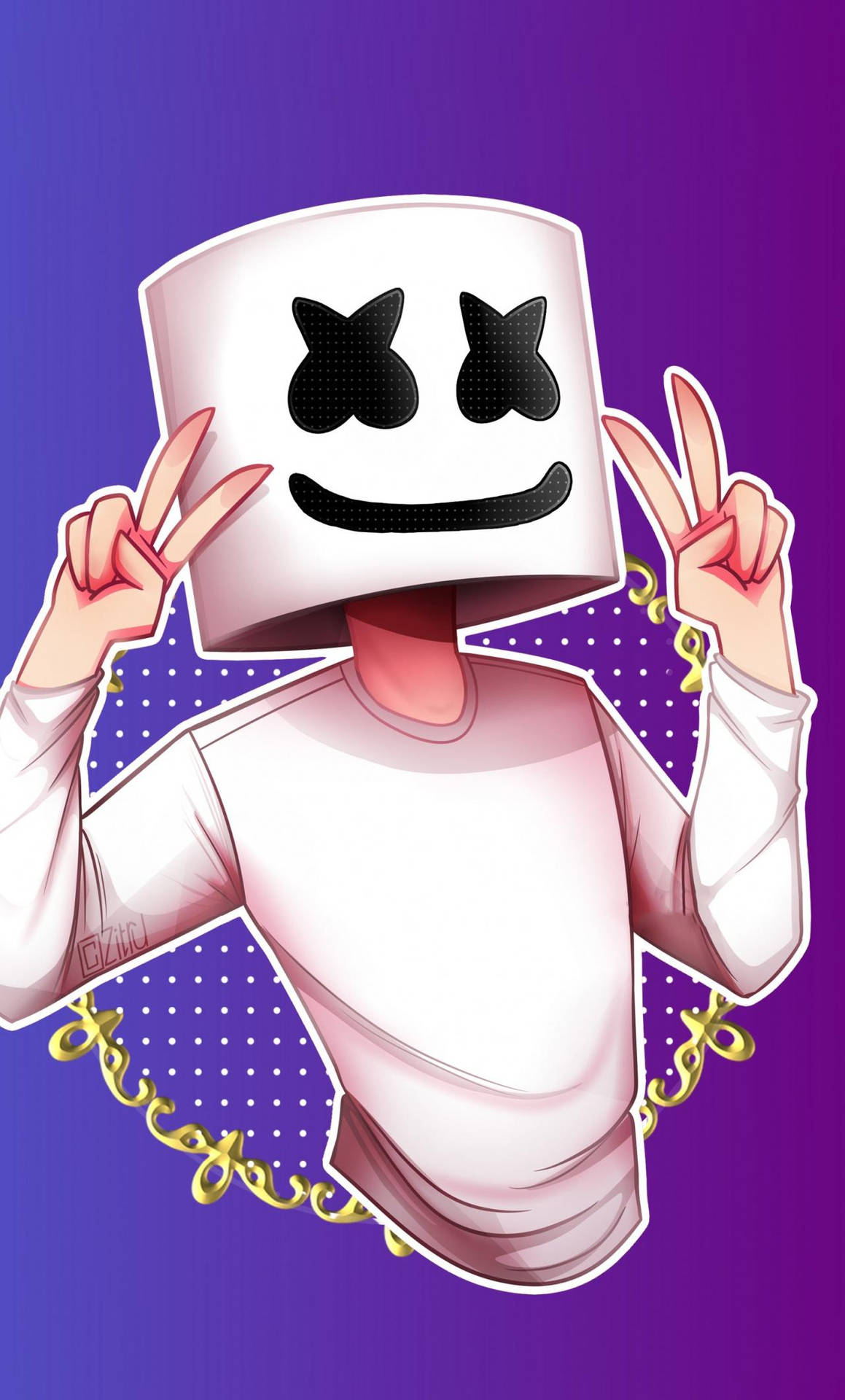 Exciting Marshmello Themed iPhone Wallpaper