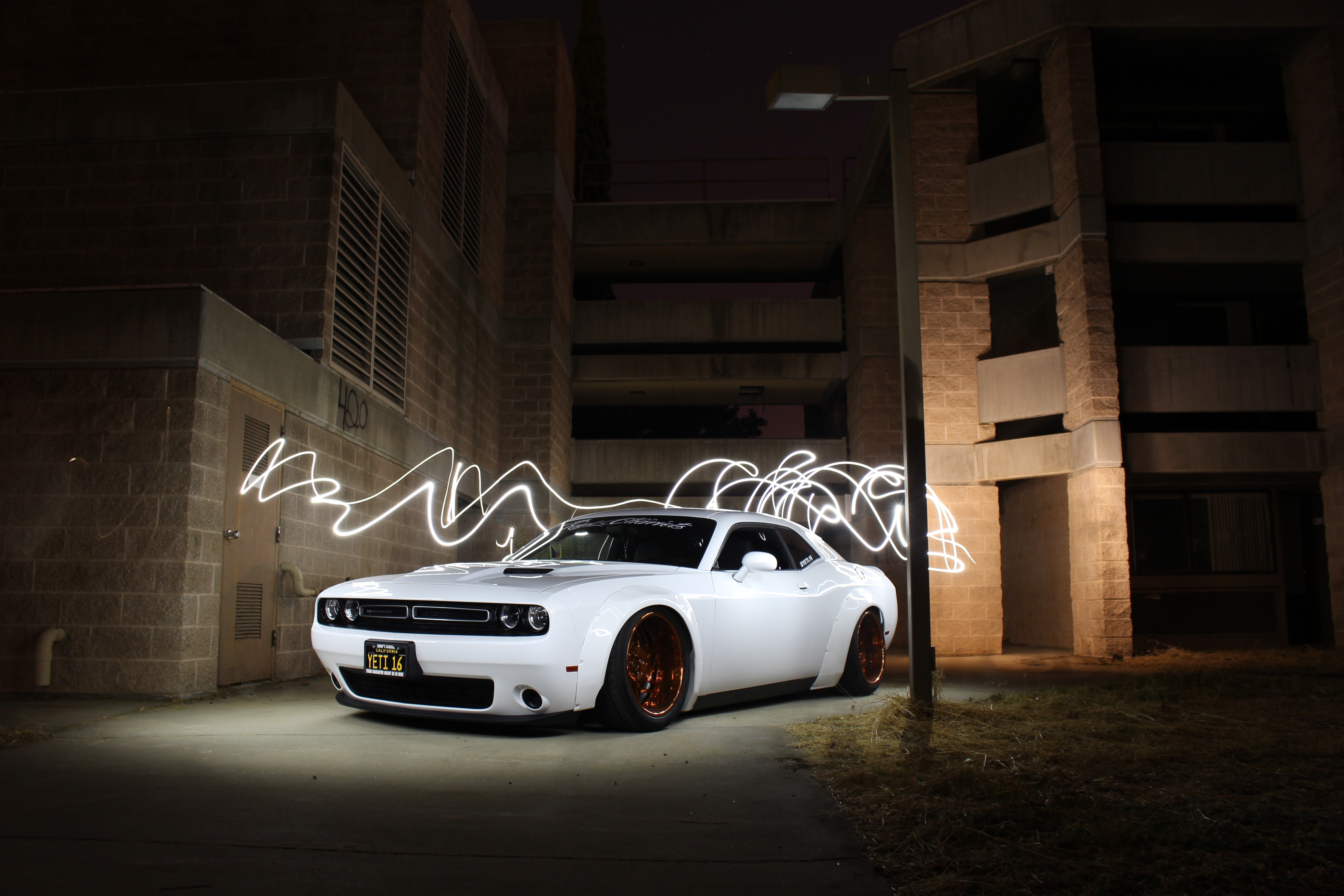 Dodge Challenger Muscle Car Photography Long Exposure Wallpaper HD Cars
