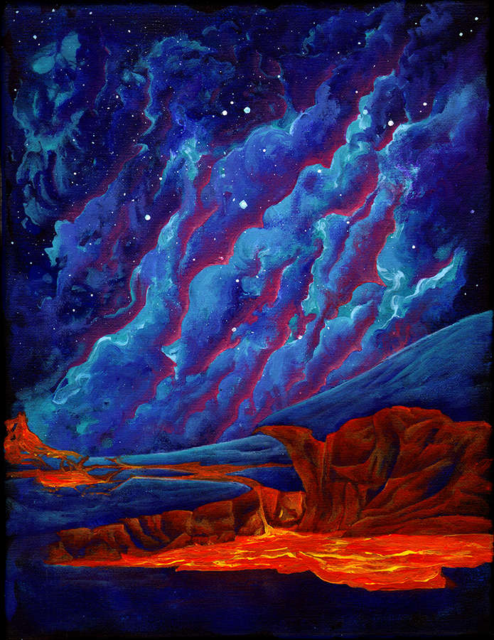 Thc Stock Art Background Nebula Over Lava Spout Tortoise