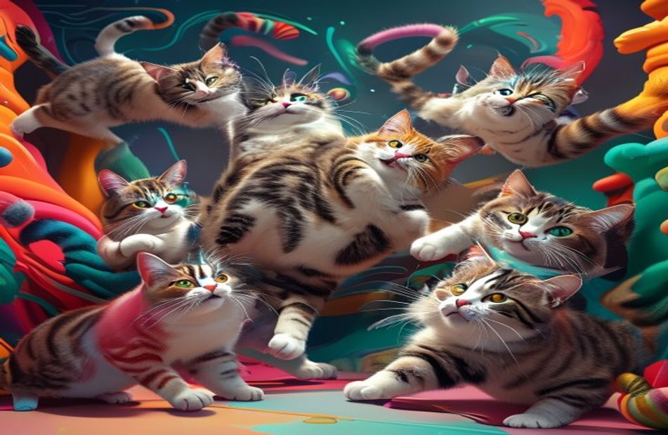 3d Moving Cats Wallpaper