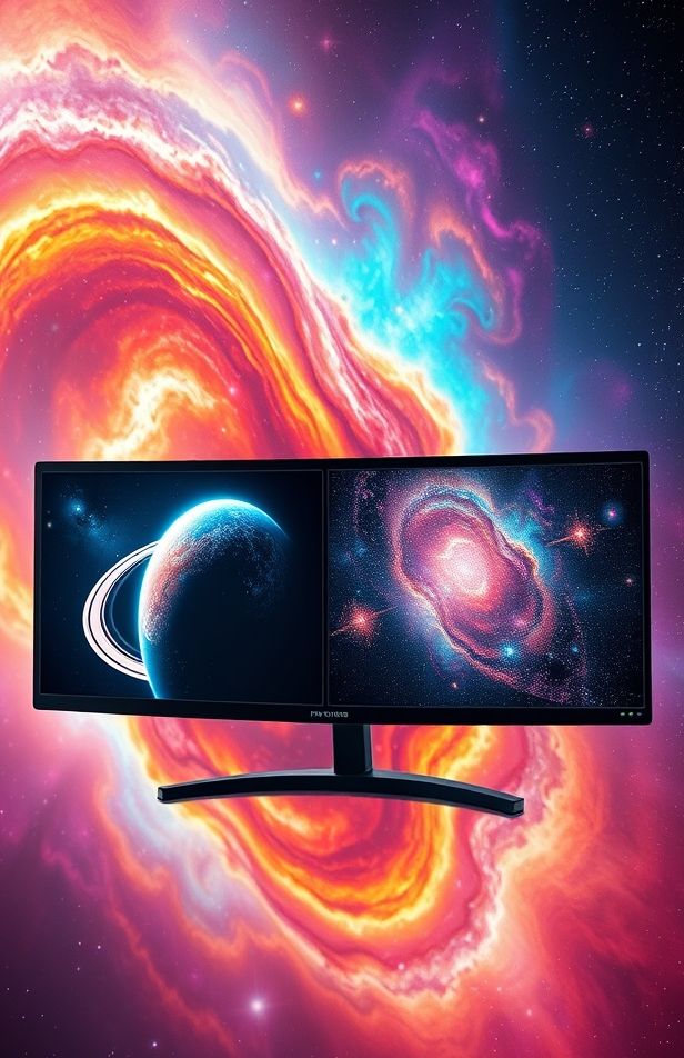 Dual Monitor Space Wallpaper