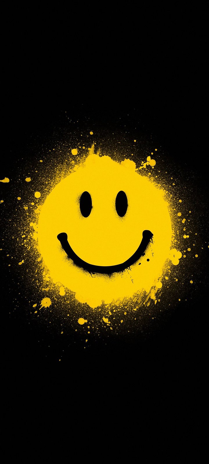 Smiley Face Yellow Background Wallpaper