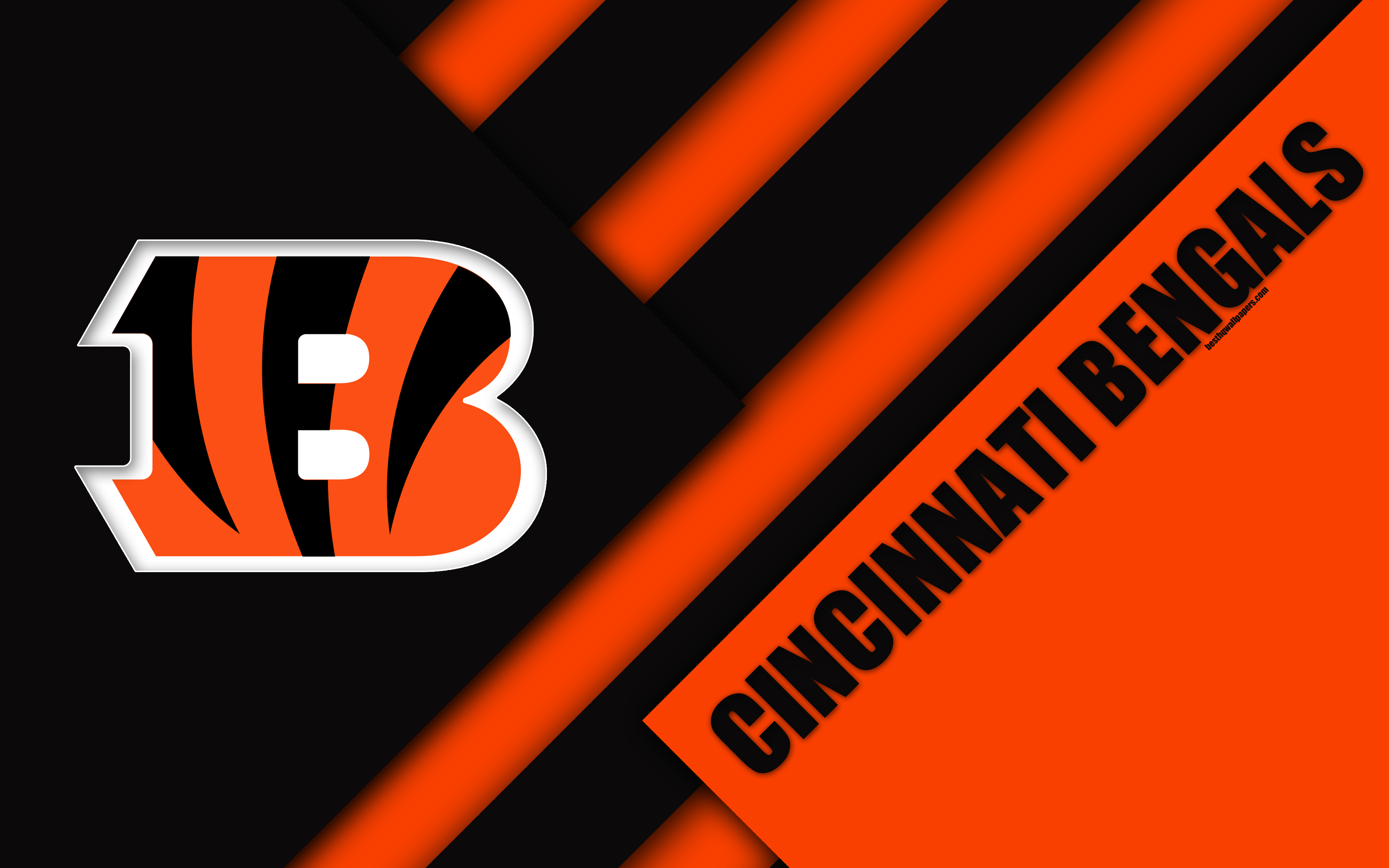 Download wallpapers Cincinnati Bengals 4k logo NFL black