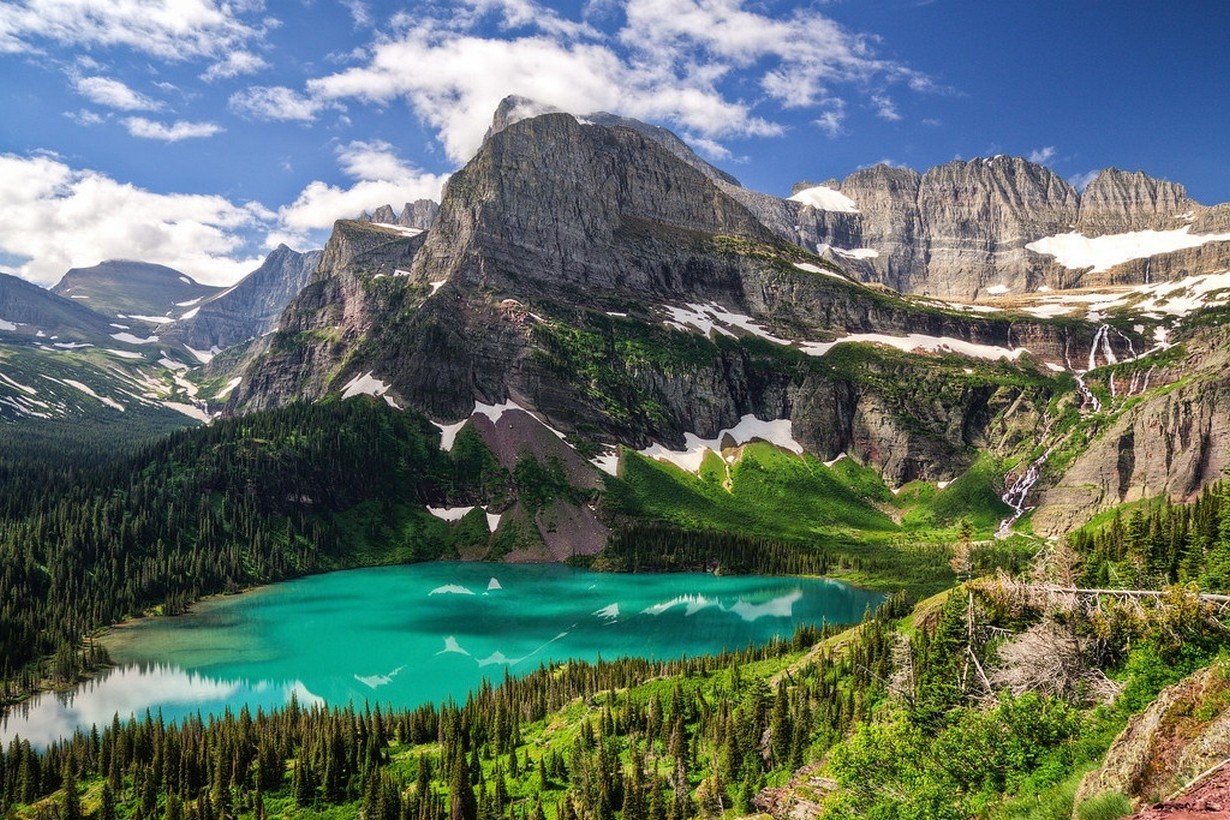Nature Landscape Lake Turquoise Water Mountains Forest