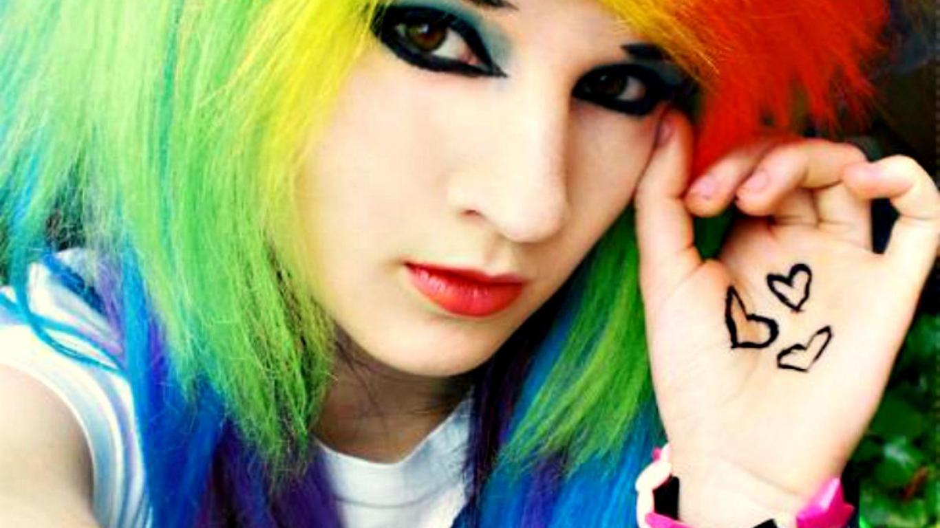 Emo Rainbow Girl HD Wallpaper Search More Girls High