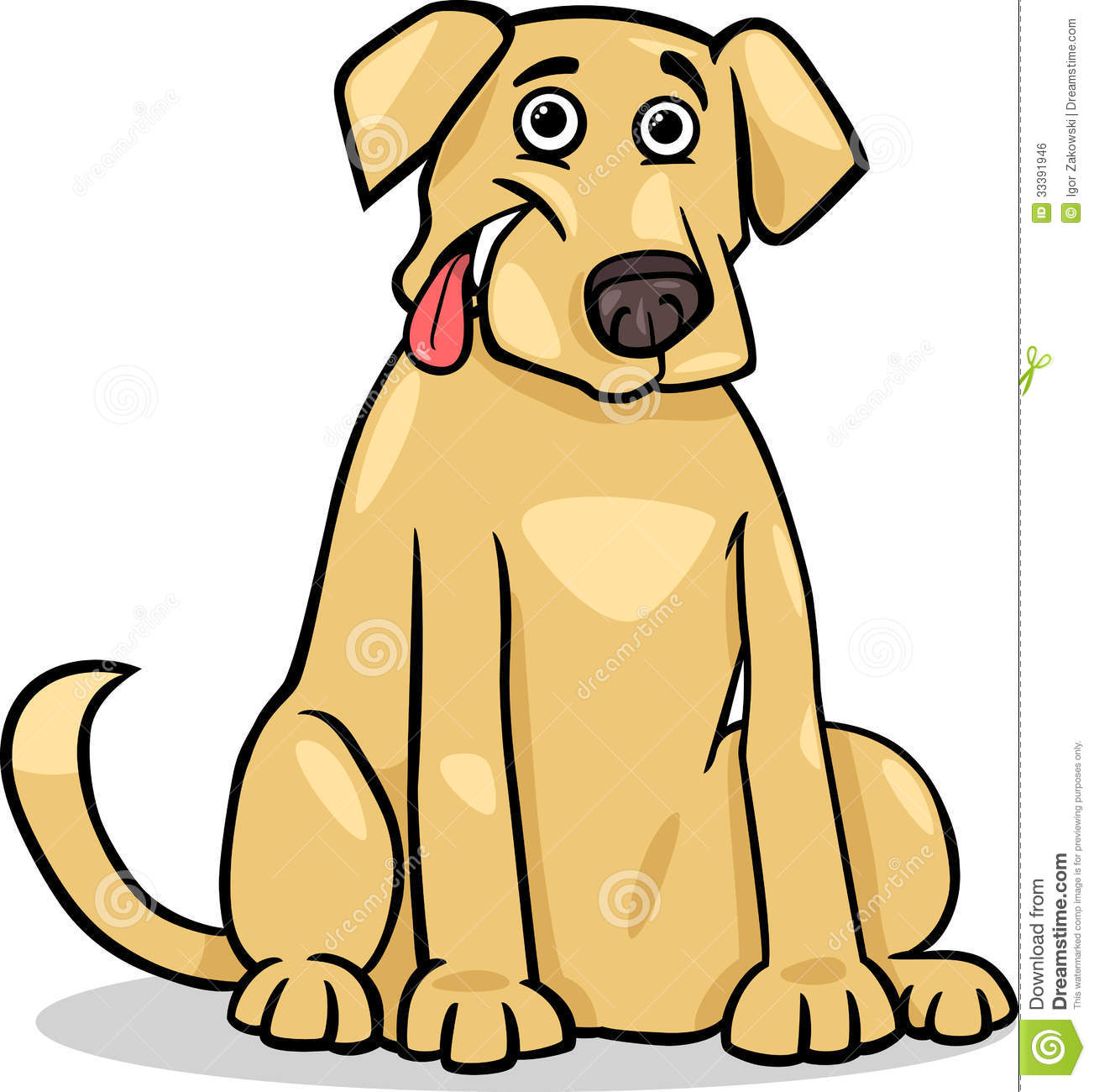 Cartoon Illustration Of Funny Purebred Labrador Retriever Dog