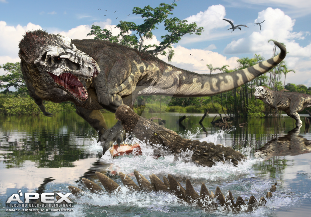 Tyrannosaurus Rex Vs Deinosuchus Rugosus By Herschel
