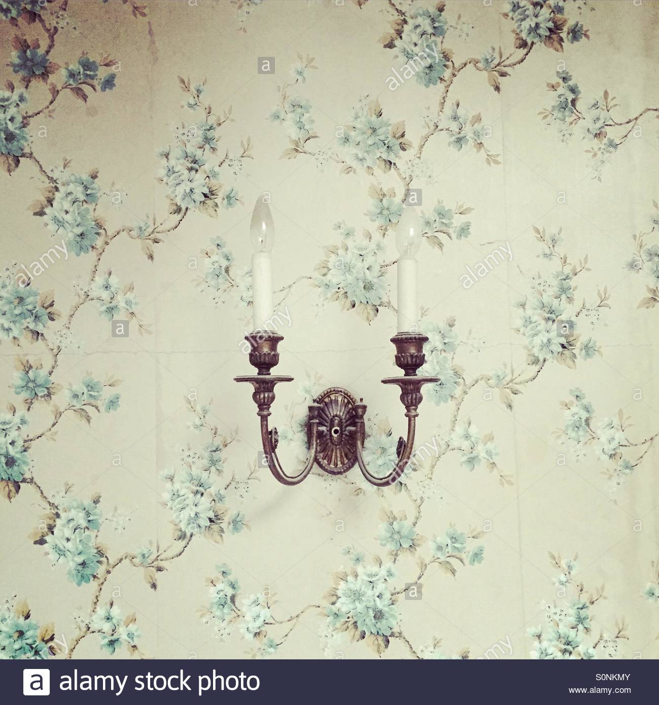 Sconce On Wallpaper Stock Photo