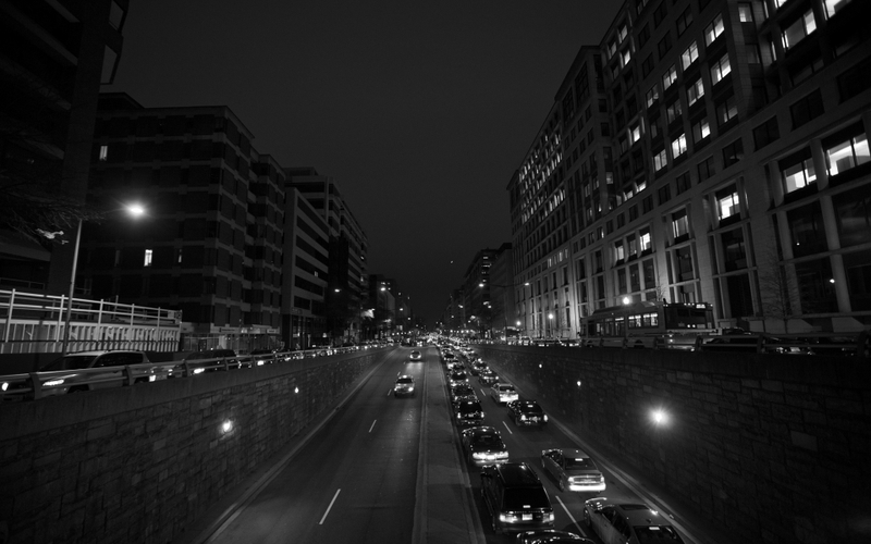 Black And White Cityscapes Night Wallpaper