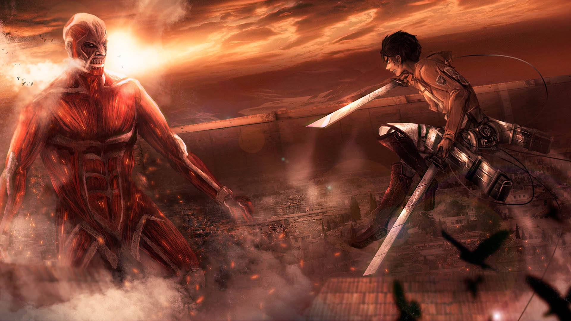 Colossal Titan Eren Yeager Jaeger Attack On Shingeki No Kyojin