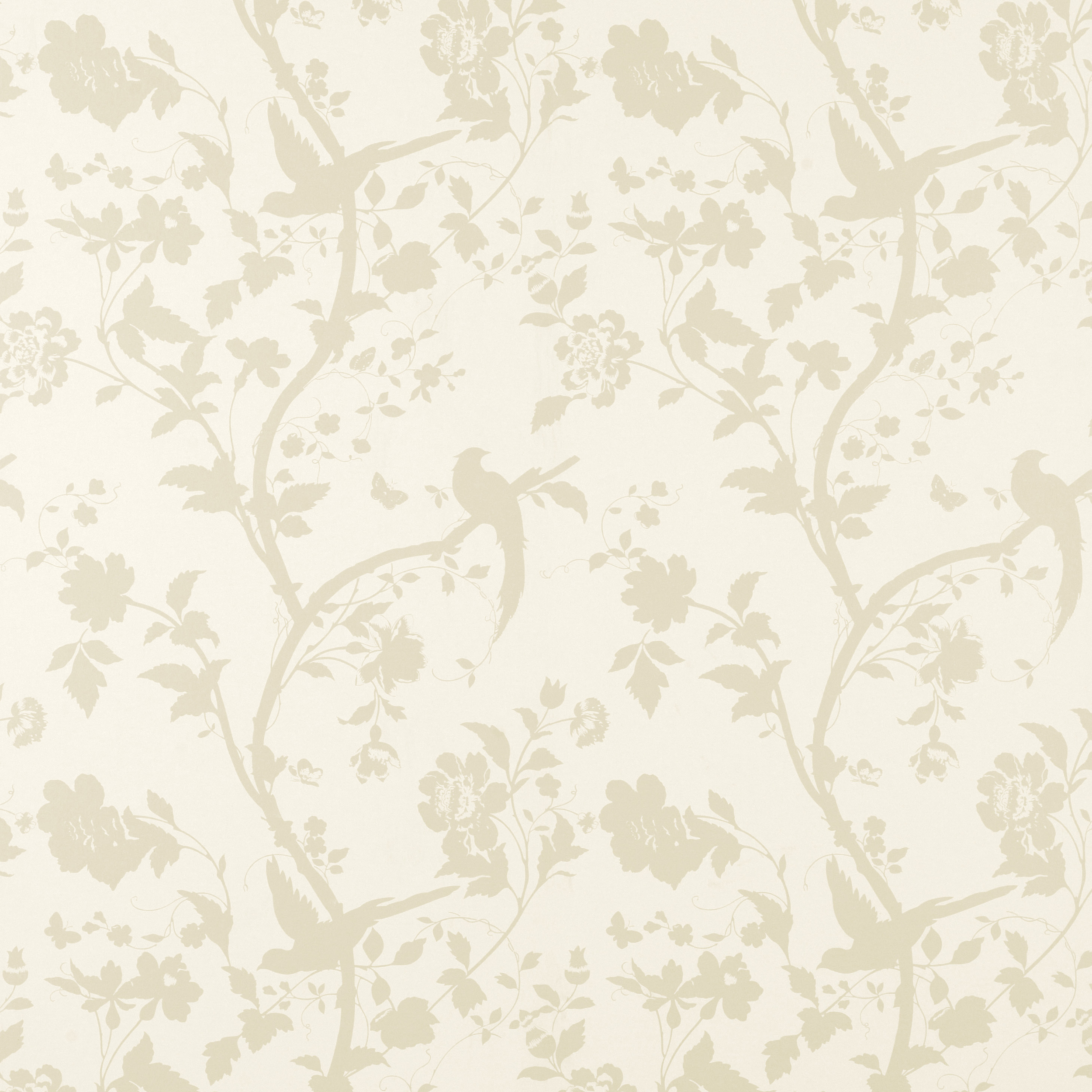 Wallpaper Oriental Garden Gold Off White Floral