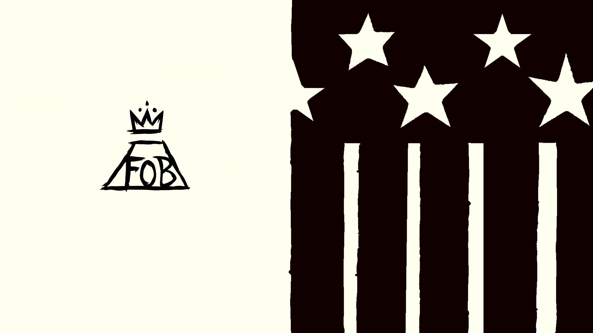 Fall Out Boy logo with crown and stars and stripes design, suitable for a wallpaper