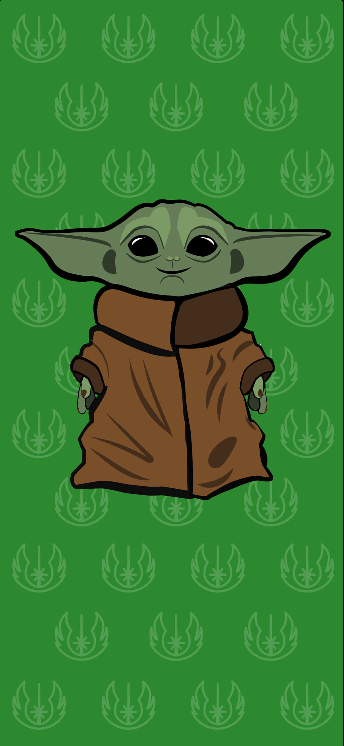 Baby Yoda Cartoon Wallpaper Helt Gratis