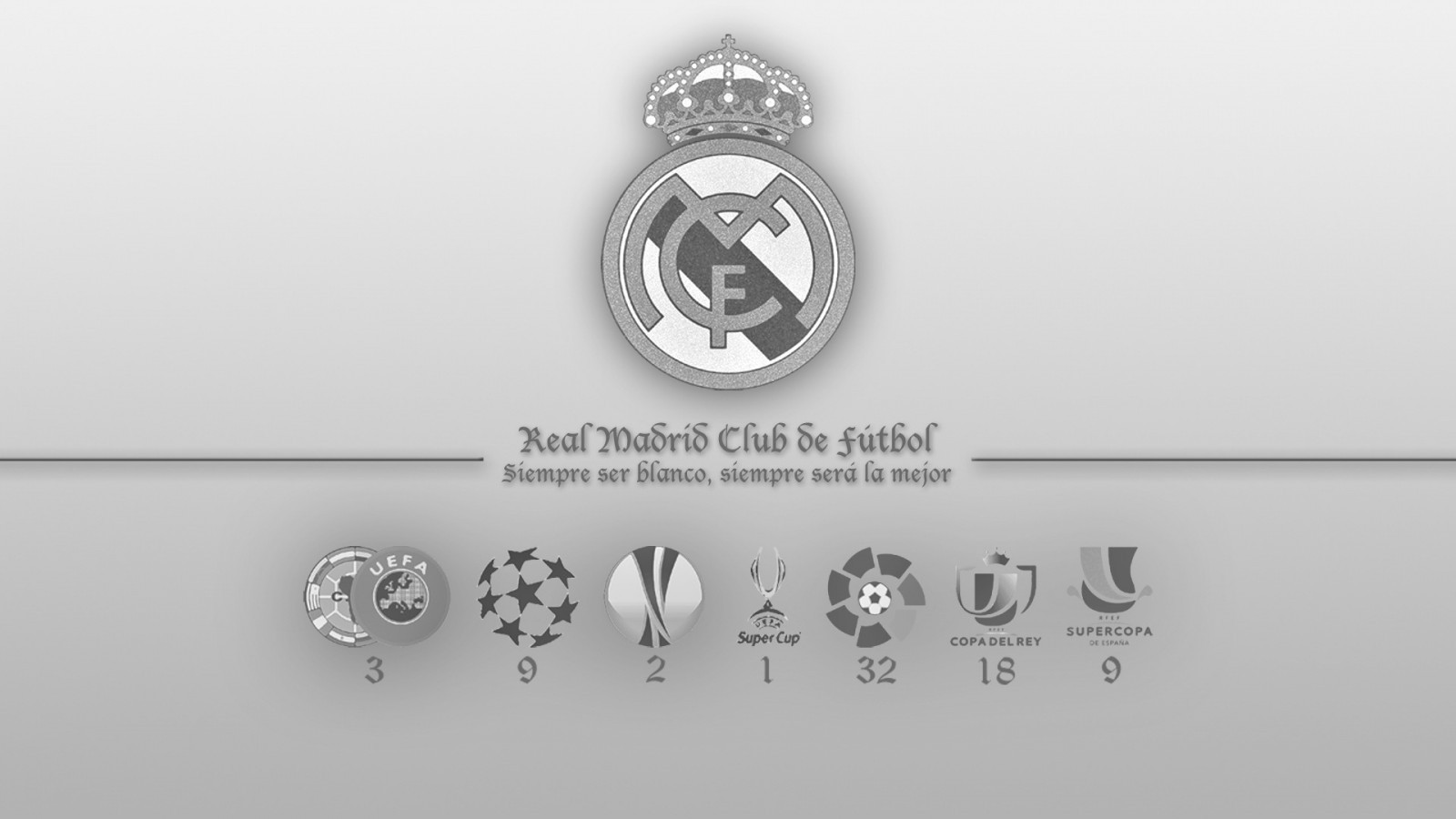 Real Madrid Soccer Simple Gray Background Wallpaper HD