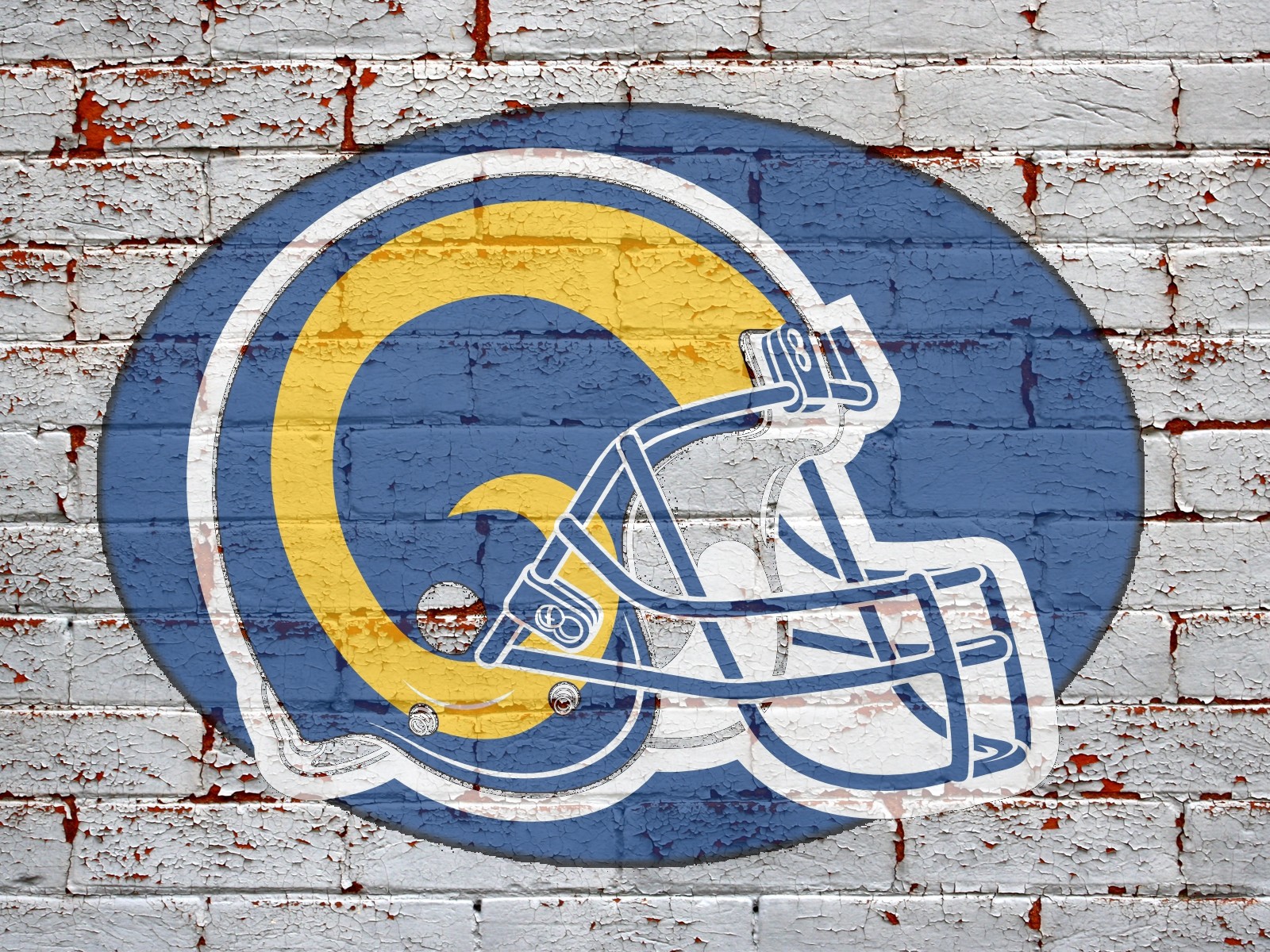 St Louis Rams Logo On Grey Brick Wall Desktop Nfl Saint