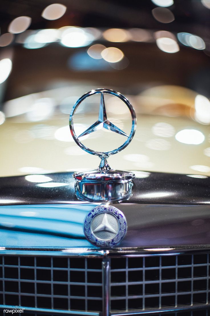 Front view of a vintage Mercedes Benz free image by rawpixelcom