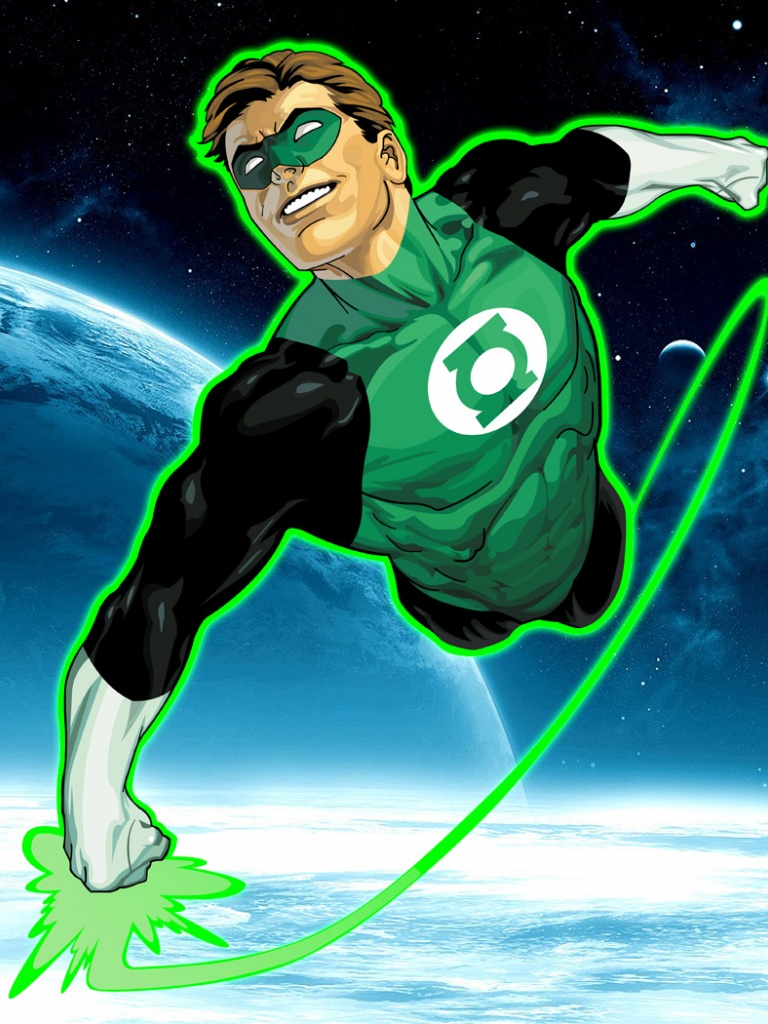 Green Lantern Flying iPad Wallpaper