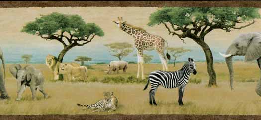 African Safari Wallpaper Border Safari animal wallpaper border 525x241