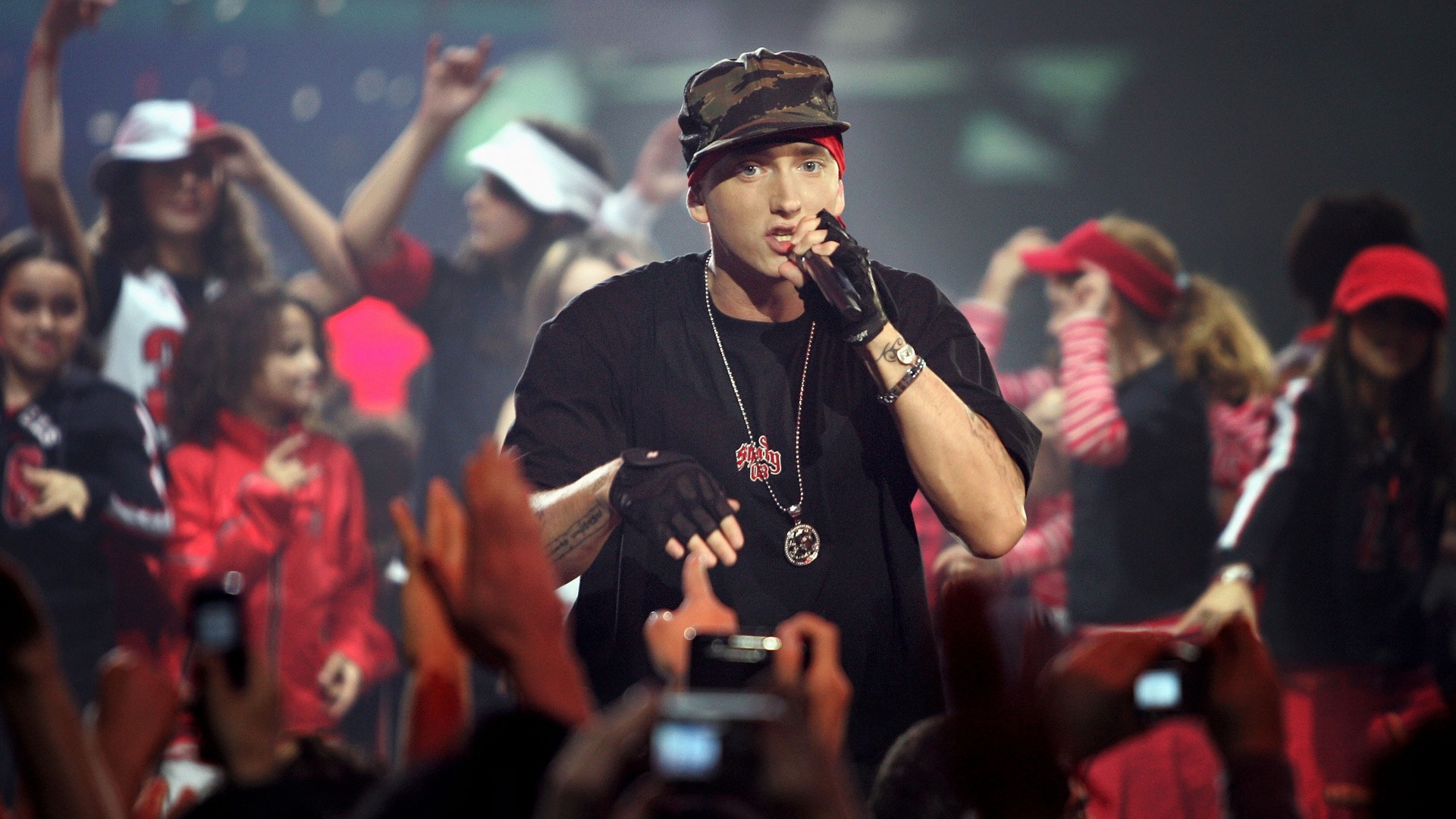 Eminem Performing Rap Wallpaper