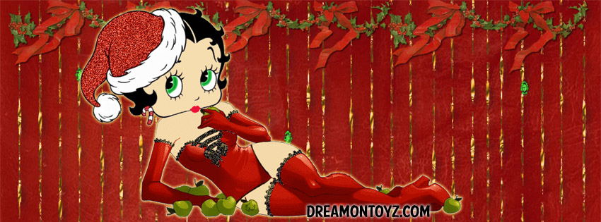 Betty Boop Timeline Covers With Names Santa Hat