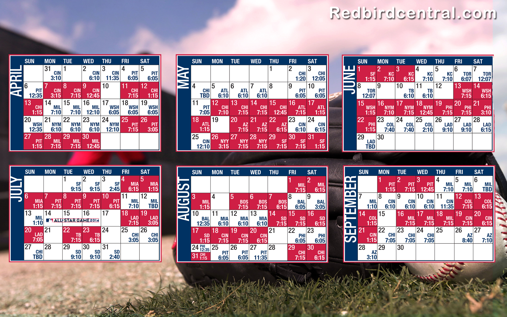 Redbirdcentral St Louis Cardinals Wallpaper Schedule