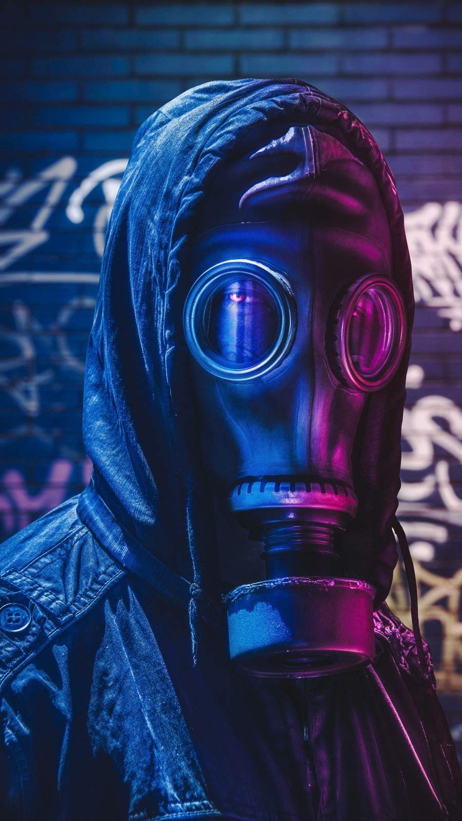 Purple Gas Mask iPhone Wallpaper