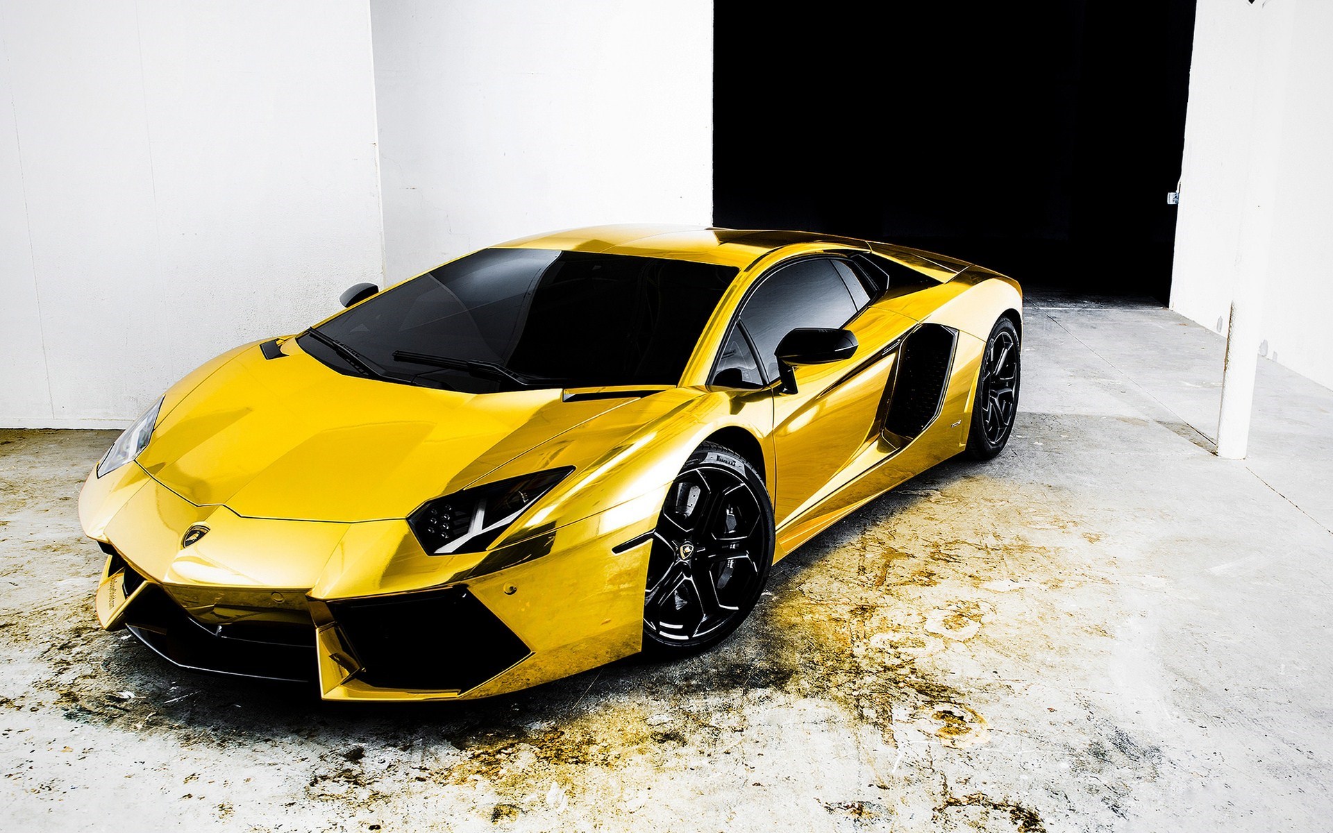 Oro Lamborghini Lp Aventador Auto Parcheggio HD Carta Da