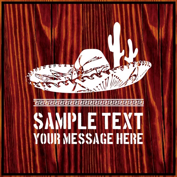 Mexican style retro background vector material My Free Photoshop