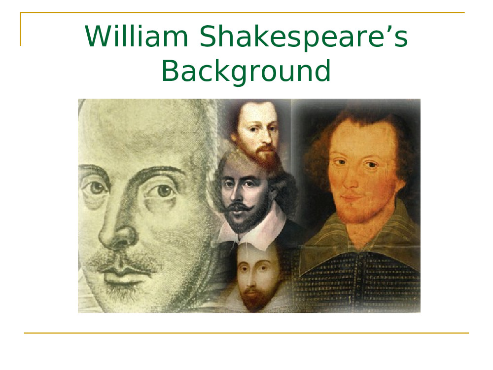 William Shakespeare S Background Powerpoint Presentation
