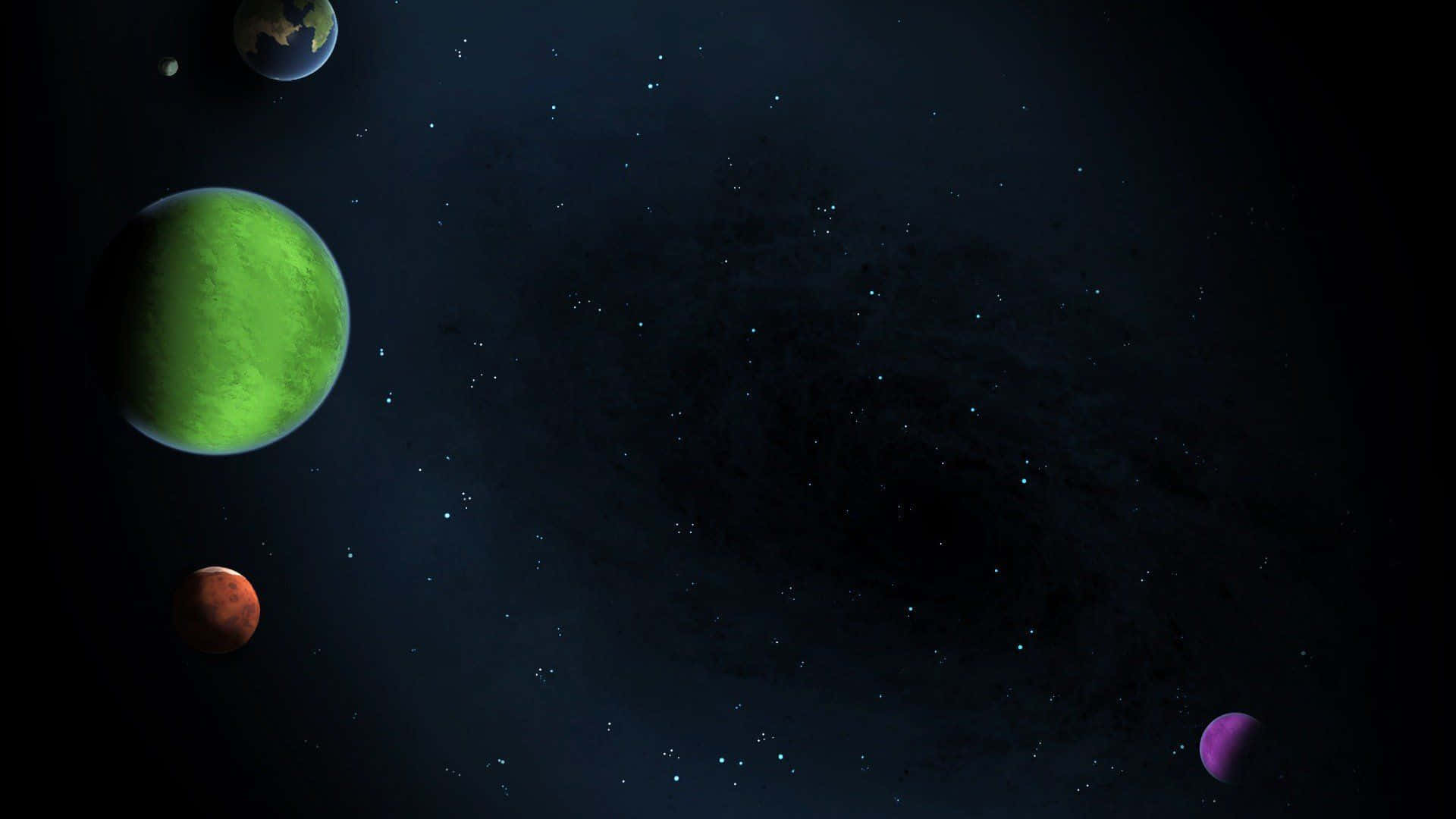 Cartoon Space Background Wallpaper