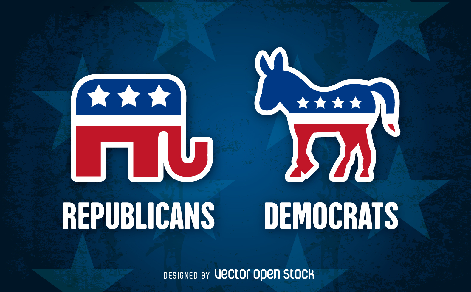 Republican And Democrat Party Symbols Vector