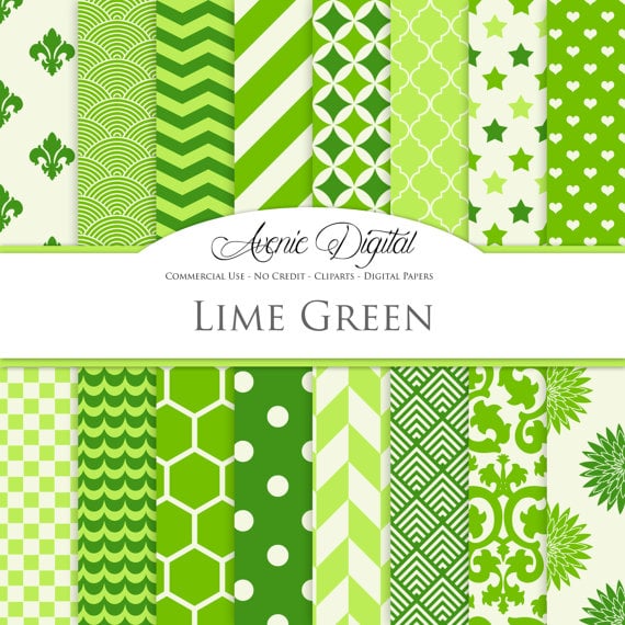 Lime Green Digital Paper Scrapbook Backgrounds Irish patterns 570x570