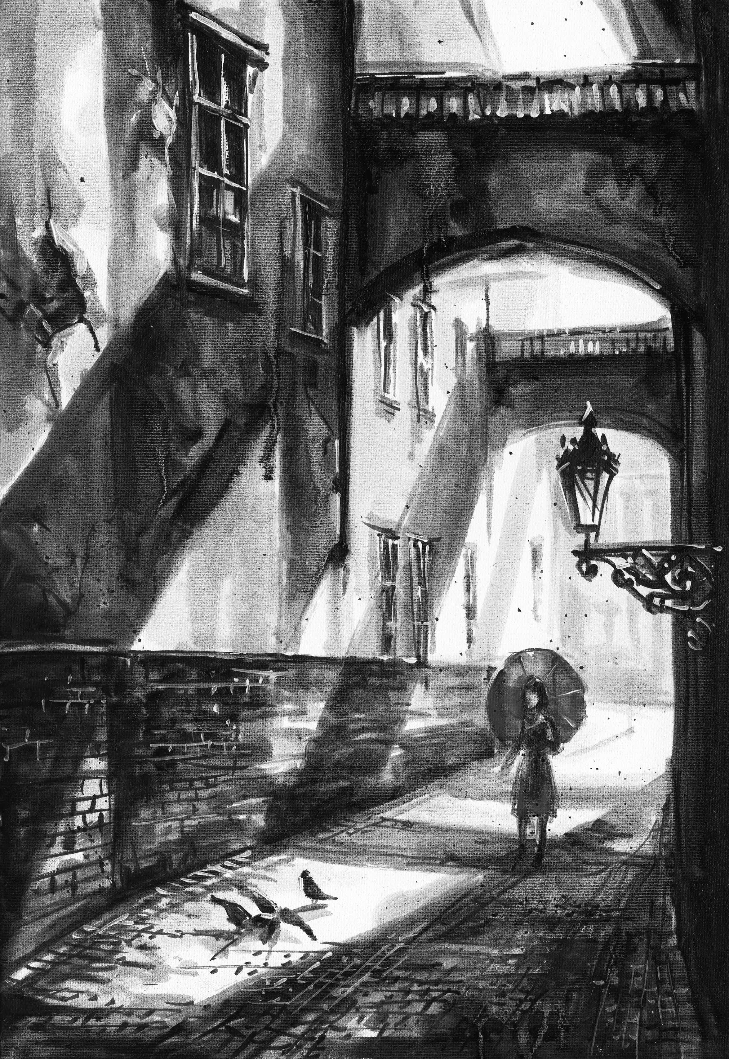 Black White Drawings Wallpaper