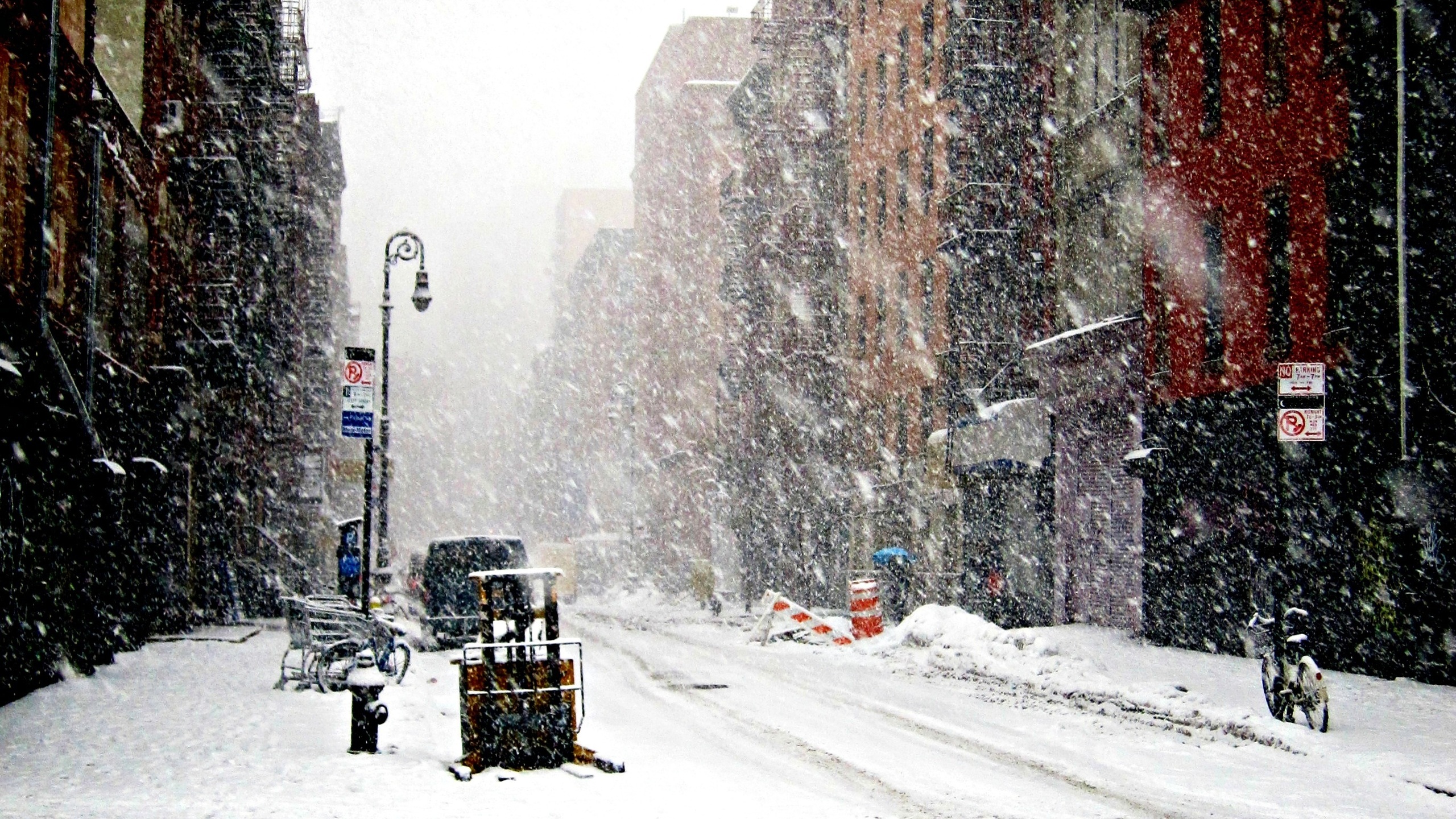 Snowfall New York Winter Under Snow