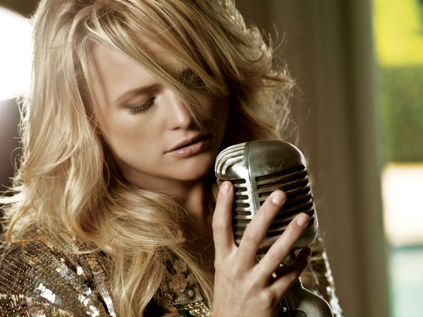 Miranda Lambert Singer Girl Microphone Blonde Stock Photos