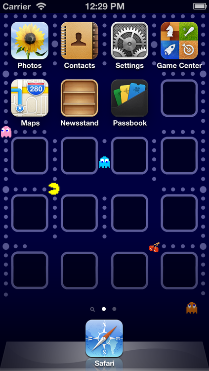 Pacman Home Screen Wallpaper for iPhone 5