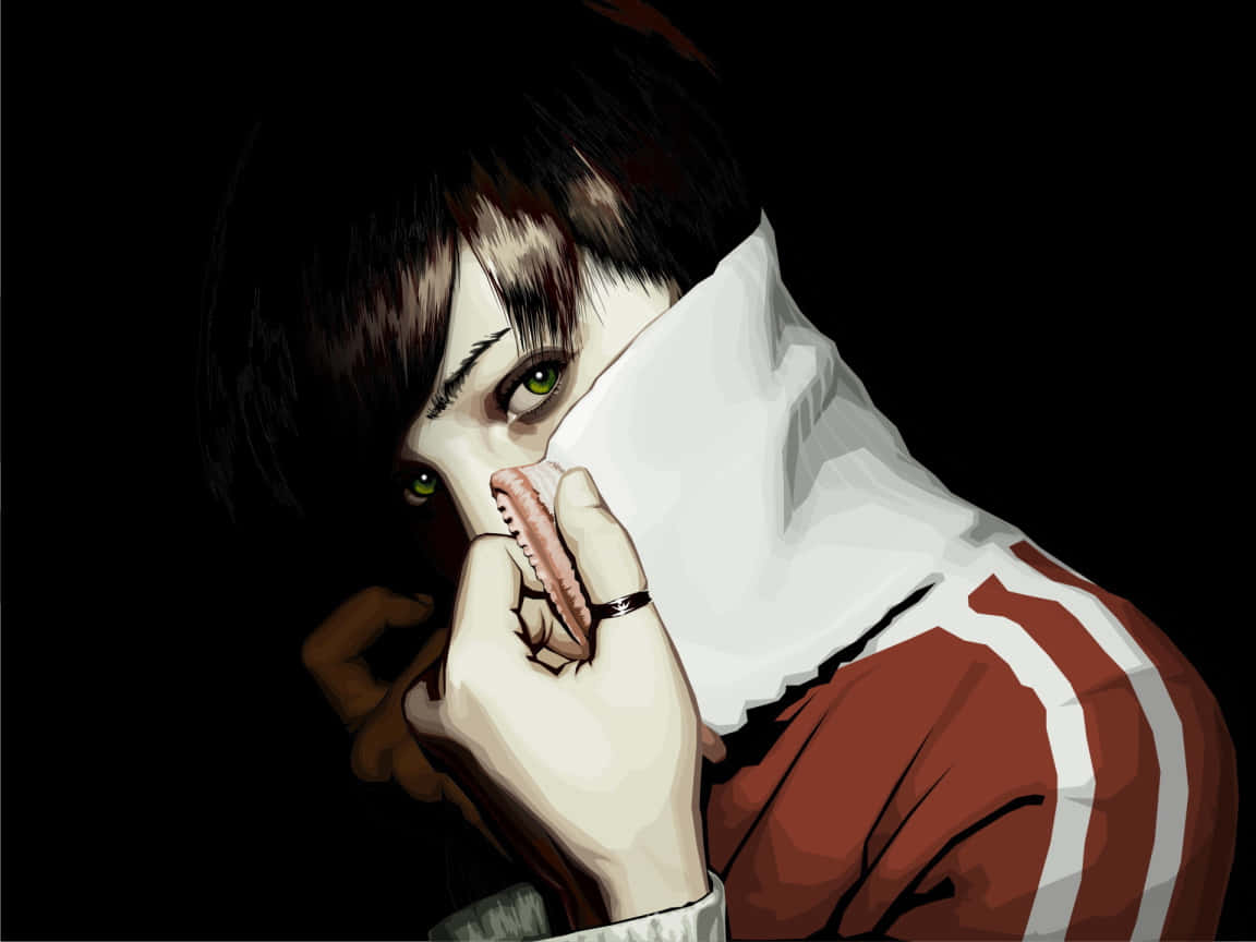 Modest Girl Hiding Her Face Wallpaper