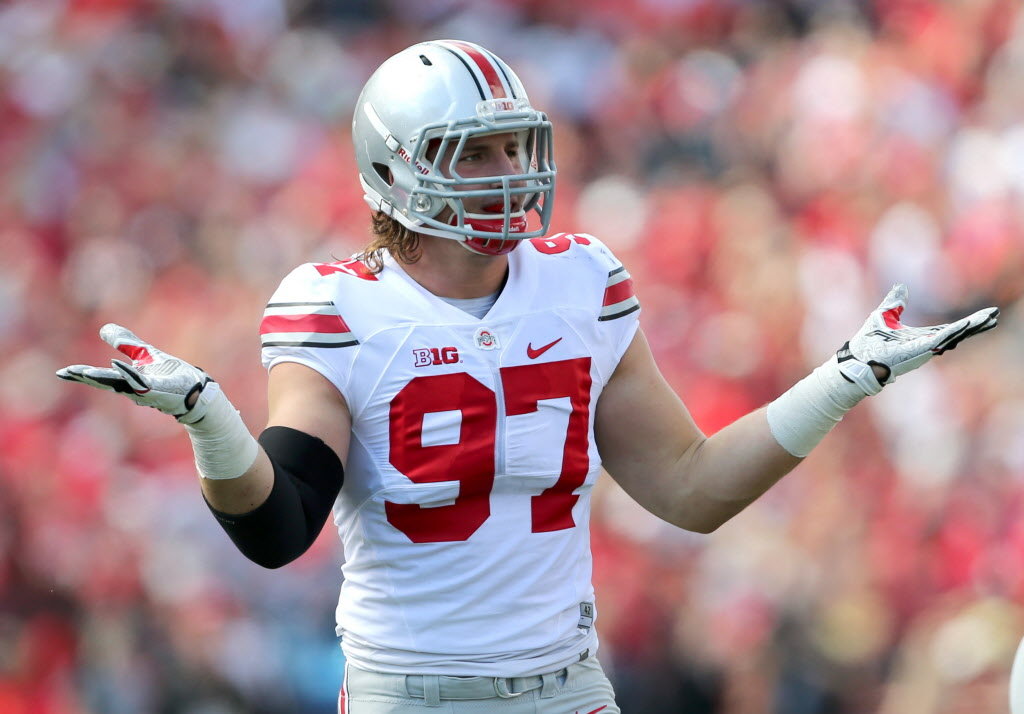 Full Size Ohio State Buckeyes Defensive End Joey Bosa Gestures To